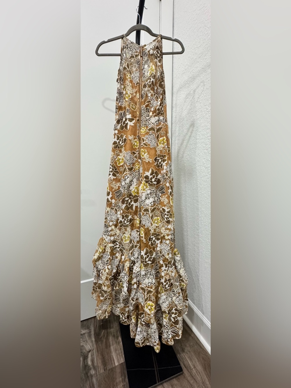 Bronx & Banco Floral Lace Asymmetrical Ruffle Maxi Dress XS - Picture 13 of 13
